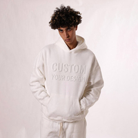 Hoodie Streetwear Personnalisé à Impression en Relief, Épais et Court, Coupe Oversize pour Homme