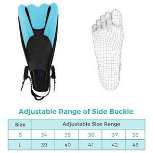 PIKOBELLO profesyonel tüplü kısa dalış yüzgeçleri dalış yüzme yüzgeçleri erkekler serbest kauçuk TPE yüzmek <span class=keywords><strong>Flippers</strong></span> - Product Image 5