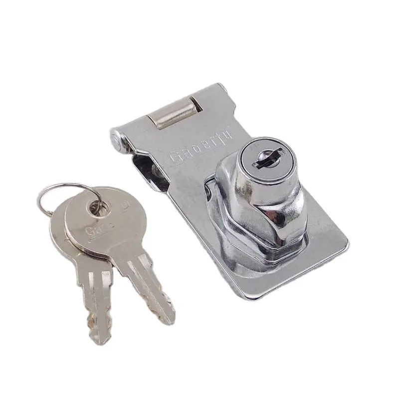 YH2102 Door Latch Hasp with Keyed 1Pcs Knob Locking Padlock Hasp Have Key Hasp Safety Lock for Door Window Cabinets Boxes