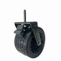 Roues pivotantes robustes avec frein en mousse PU, roue en PU de 7 pouces, capacité de charge de 150 kg pour chariot de camping, chariot de plage, chariot à main extérieur