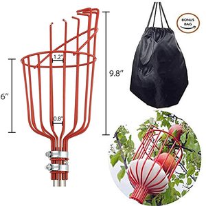 Recolector <span class=keywords><strong>de</strong></span> frutas con cesta grande, herramienta para recoger frutas con altura ajustable <span class=keywords><strong>de</strong></span> 8 pies, recolector <span class=keywords><strong>de</strong></span> pera y naranja <span class=keywords><strong>de</strong></span> manzana con peso ligero - Product Image 4