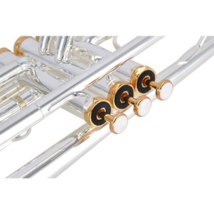 Trompeta Profesional de Latón Plateado, Instrumento de Viento <span class=keywords><strong>en</strong></span> <span class=keywords><strong>Venta</strong></span> - Product Image 3