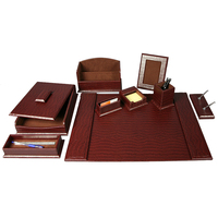Ensemble de bureau de luxe en cuir véritable accessoires de bureau en cuir tapis de bureau en cuir personnalisation de l'entreprise
