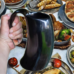Cuernos Vikingos para Beber, Hechos a Mano, Pulidos, Originales, Taza Vikinga, Arte Popular, Taza de Cerveza Única de Inspiración Medieval - Product Image 2