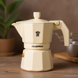 Caffettiera Alluminio 3 Tazze ITALEXPRESS Pastel Cream 1361V - Product Image 3