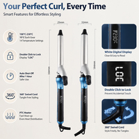Fer à friser populaire de 25 mm en céramique PTC à chauffage rapide avec écran LCD, double tension, outil de coiffure professionnel pour salon