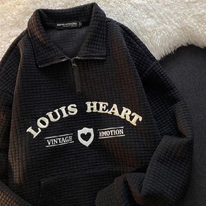 Loveda Custom donna Casual Plus Size Pullover stampa <span class=keywords><strong>cuore</strong></span> <span class=keywords><strong>con</strong></span> stampa stampa <span class=keywords><strong>felpa</strong></span> a maglia Waffle <span class=keywords><strong>con</strong></span> tasche canguro - Product Image 3