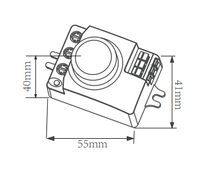 Détecteur de mouvement radar micro-ondes à effet Doppler 5,8 GHz à montage en surface, 360 degrés, avec interrupteur lumineux et paramètres réglables, portée de détection 1-8 m