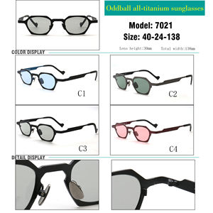 7021 nuevas <span class=keywords><strong>gafas</strong></span> de sol <span class=keywords><strong>Polaroid</strong></span> de titanio coloridas con personalidad poligonal retro de lujo de gama alta <span class=keywords><strong>gafas</strong></span> de lectura para hombres y mujeres - Product Image 5