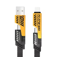 Kabel USB 4-in-1 6A Pengisian Super Cepat PD Tipe-C ke Tipe-C Multifungsi 2 dalam 1 dengan 2 Kabel untuk Pengisian Daya Ponsel