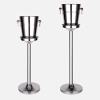 Seau à glace en acier inoxydable, pour vin et champagne, support de table en acier inoxydable, or rose et argent, avec support, livraison directe depuis l'usine