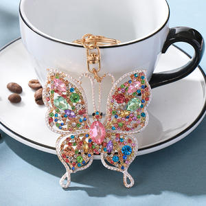 Porte-clé papillon en cristal scintillant, pour téléphone de voiture, sac à breloque, décoration de noël, pour femmes et filles - Product Image 1