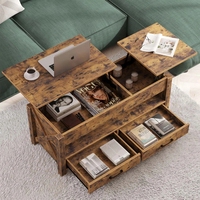 Ensemble de table basse en bois moderne pour salon - Taille et couleur personnalisables, design multifonctionnel