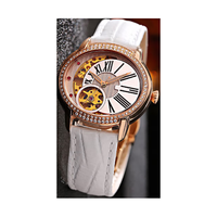 Montres mécaniques de luxe en acier, design d'usine et personnalisation par lots, avec cadran squelette diamanté similaire et mouvement à vis sans fin lumineux, pour marque privée