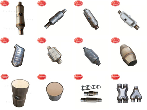 Convertidor catalítico ovalado universal de gran oferta con 2 piezas de catalizador plano euro4 EURO1 OBDII en el interior - Product Image 2