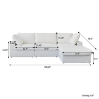 Canapé modulaire sectionnel pour salon, mobilier français, style nuage nordique moderne, blanc, ensembles de canapés modulaires sectionnels