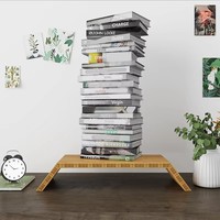 Support mural en bambou écologique – Décoration murale en bambou massif à 100 % – Porte-livres suspendu Ecomax
