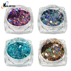 Formas brillantes, escamas más gruesas, cosmético, mezcla <span class=keywords><strong>de</strong></span> purpurina gruesa, purpurina antipolvo, venta al por mayor - Product Image 4