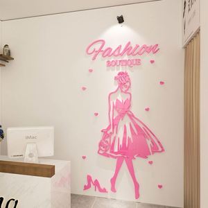 Acrylic 3D Sticker Clothing Store Wall <b>Decal</b> Women'S Glass <b>Window</b> <b>Decal</b> Wall Decoration - Product Image 2
