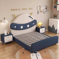Meubles de chambre à coucher modernes et luxueux, lits rembourrés doux, lit double pour enfants, lit double en bois, lit princesse avec matelas