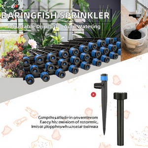 Arroseur automatique moderne réglable à piquet de sol à cercle complet pour système d'irrigation de jardin par tuyau d'arrosage, noir - Product Image 2