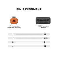 TikTok lanza 4 pines a 16 pines Obd 2 conector de 16 pines escáner de diagnóstico cable adaptador OBD para Harley Davidson en 2024