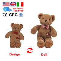 Fait sur mesure Anime Animal Design doux peluche ours en peluche poupée PP coton rempli avec logo personnalisé jouets en peluche personnalisation
