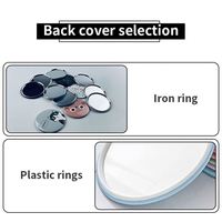 Miroir de maquillage rond de poche promotionnel, mini, en métal, imprimé en sérigraphie multicolore, logo personnalisé pour une utilisation promotionnelle d'entreprise
