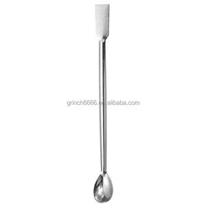 Cuchara de cuerno de acero inoxidable para ensalada, cucharón medicinal con espátula, suministros de <span class=keywords><strong>laboratorio</strong></span>, cuchara de cuerno, cuchara pequeña de <span class=keywords><strong>laboratorio</strong></span> de doble cara - Product Image 2