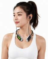Écouteurs sans fil à affichage LED, tour de cou, Bluetooth 5.4, chargement Type-C, écouteurs magnétiques, écouteurs de sport