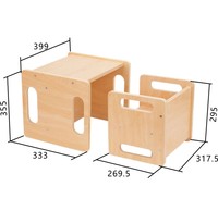 Montessori Holz Moderner Stil Kinder Abstilltisch und Stuhl Set, Geeignet für Kinder im Alter von 1-3 Jahren