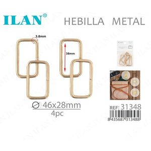 Fibbia in metallo Ilan 46x28mm 4 pezzi per accessori per la creazione di borse - Product Image 3