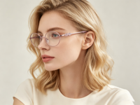 Envío en 24 Horas, Gafas Ópticas Metálicas Hechas a Mano de Alta Gama, Monturas de Gafas Ligeras de Aro Completo Ovalado para Uso Diario
