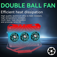 Projecteur auxiliaire pour moto JHS 6 lentilles 60W avec ventilateur intégré, double couleur blanc-jaune, faisceau haut/bas, lampe de conduite LED tout-terrain