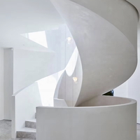 VIKO Escalier incurvé en marbre blanc pur de qualité supérieure Escalier en colimaçon Escalier extérieur