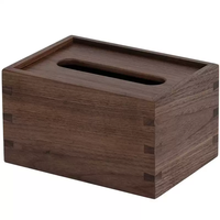 Porta Fazzoletti in Legno Massello Marrone Personalizzato, Stile Minimalista Giapponese con Giunzione a Coda di Rondine, Organizzatore su Misura per Soggiorno e Casa