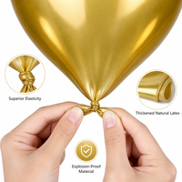 50 ballons ronds gonflables biodégradables de 12 pouces, épaissis, haute élasticité, écologiques, en latex chromé métallisé pour mariage