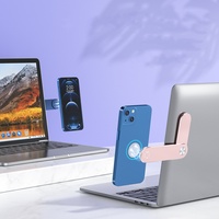 Support magnétique pliable pour ordinateur portable et téléphone avec logo laser gratuit, fixation latérale pour bureau