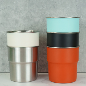 Tazza da Viaggio per Esterni in Acciaio Inox 304, <span class=keywords><strong>Stile</strong></span> Instagram per Picnic, Campeggio, Alpinismo, Semplice Tazza Monostrato per Birra e Caffè - Product Image 1