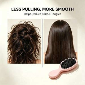 Brosse à cheveux personnalisée avec logo, brosse démêlante pour cheveux secs et humides, brosse pour massage du cuir chevelu, brosse à poils de sanglier en nylon pour extensions de cheveux - Product Image 5