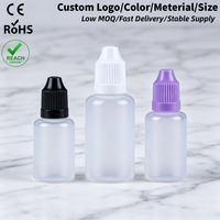 Flacons compte-gouttes vides de haute qualité en PET/PE, forme ronde, 5ml, 10ml, 15ml, 20ml, avec bouchon torsadé inviolable, pour cosmétiques, liquides et huiles