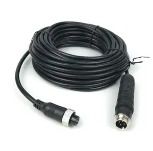 15Meters Car 4-Pin Aviation Video Extension Cable For CCTV Rearview Camera Truck Bus