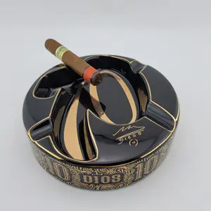 Luxury Design Wholesale Porcelain Ashtray 4 Slot Custom Ceramic Cigar Ashtray