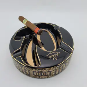 Thiết kế sang trọng bán buôn sứ gạt tàn 4 khe cắm tùy chỉnh gốm Cigar gạt tàn