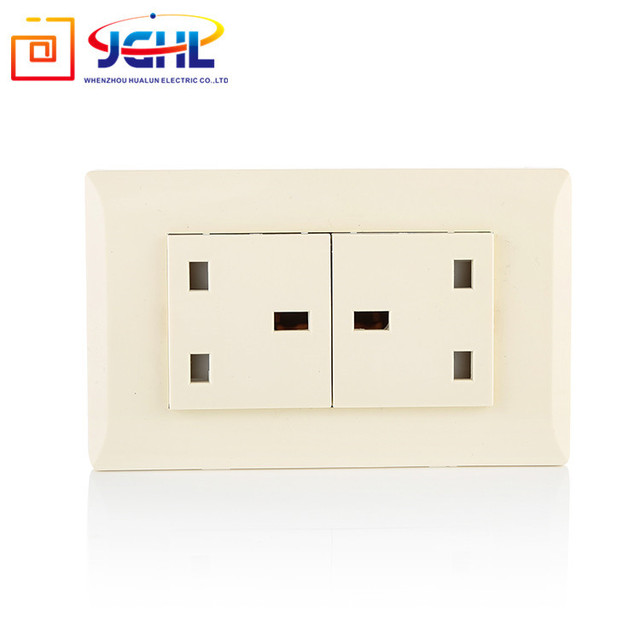 Good Quality UK Standard PC Double 13A Wall Electrical Socket