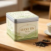 Boîte métallique personnalisée en forme carrée pour bonbons, biscuits, distributeur de capsules de café, boîte à thé de qualité alimentaire