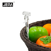 Étiquettes de prix transparentes en PC pour paniers à fruits, clips d'affichage pour produits frais en magasin de détail, vente en gros directe d'usine