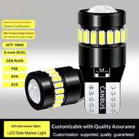 Ampoule LED T10 pour voiture, lumière de position 3014+18smd avec lentille, 12-18V 155LM, blanc, en aluminium, avec décodeur pour éclairage de plaque d'immatriculation et de tableau de bord