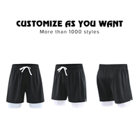 Course à pied respirant hommes 2 en 1 couches sport piste entraînement survêtement pantalon imprimé concepteur Nylon Gym Shorts