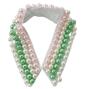 <span class=keywords><strong>Collar</strong></span> de Perlas Hecho a Mano para Decoración de la Hermandad Delta Sigma Zeta, Joyería de Perlas, Regalo para Mujer, <span class=keywords><strong>Collar</strong></span> de Perlas Blancas, Rosas y Verdes - Product Image 4